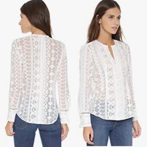 NEW Rebecca Taylor Lace Embroidered Silk Blouse Size 4